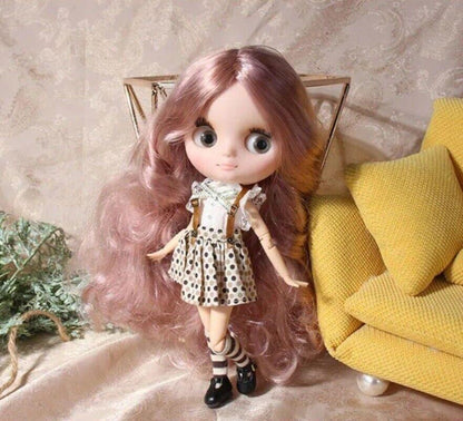Set Middie Blythe Doll with Clothes Shoes Bjd Mixed Hair Matte Face Petite Toys