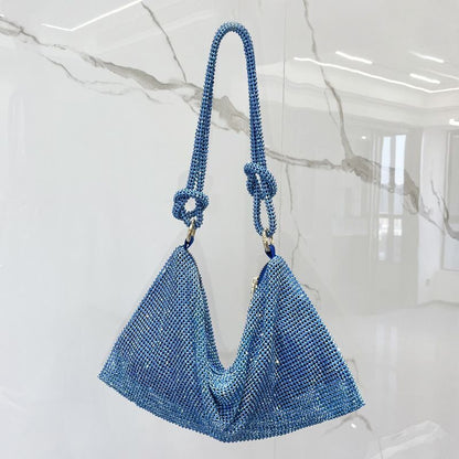 Hobo Shoulder Bag Handle Shining Rhinestone Evening Clutch Purse Crystal Handbag