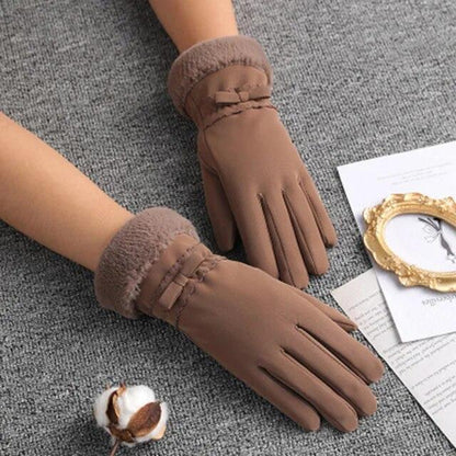 New Womens Cycling Cashmere Sheepskin Winter Warm Blue Short Gloves Nine Colors