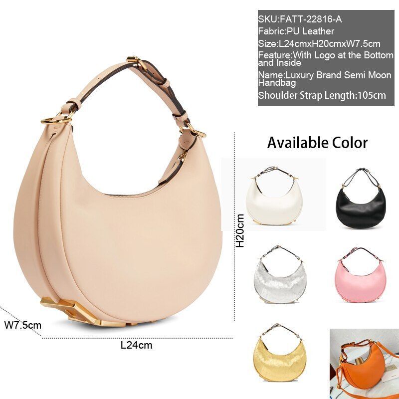 Luxury Moon Letter Tote Clutch Handbags Shoulder Lady Crossbody Bag Half Circle