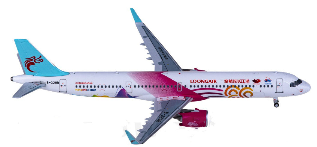 1:400 HYJLwings Loong Air Airbus A321neo Passenger Airplane Diecast Model