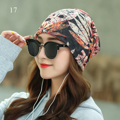 Women's Turban Cap Spring and Summer Outdoor Hat Breathable Pullover Cap Thin