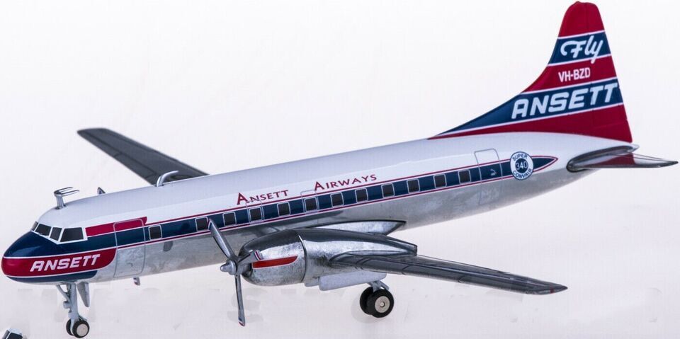 1:200 Herpa Ansett Airways Convair CV-340 Passenger Airplane Diecast Plane Model