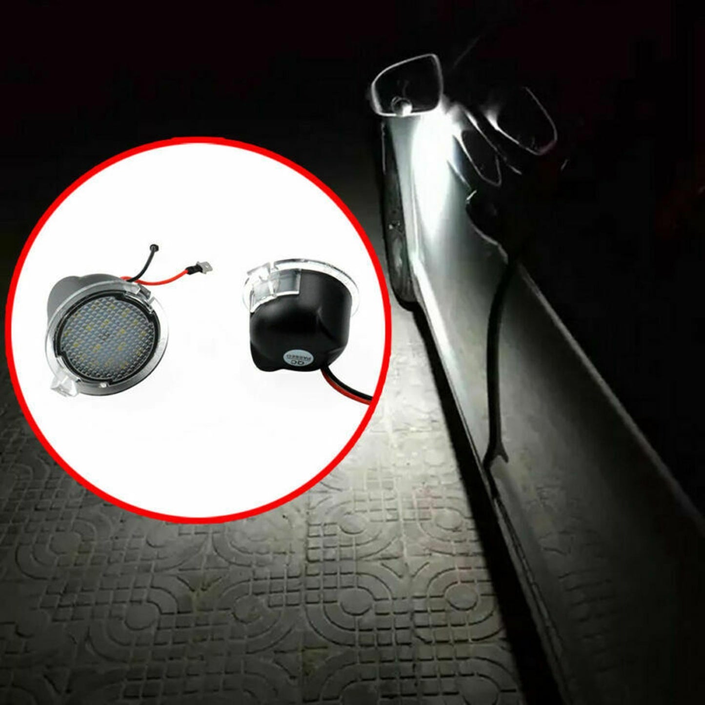6500K 18LED Puddle Light Side Rearview Mirror For Ford Edge Mondeo Taurus Fusion