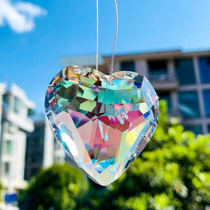45mm Heart Crystal Prisms Sun Catcher Chandelier Part Love Pendant Glass Hanging