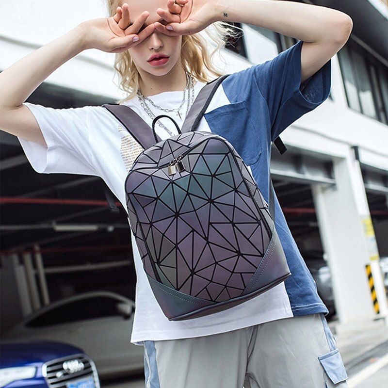 Luminous Bag Sequin Set Shoulder Bags School Backpack Holographic Purse Softback