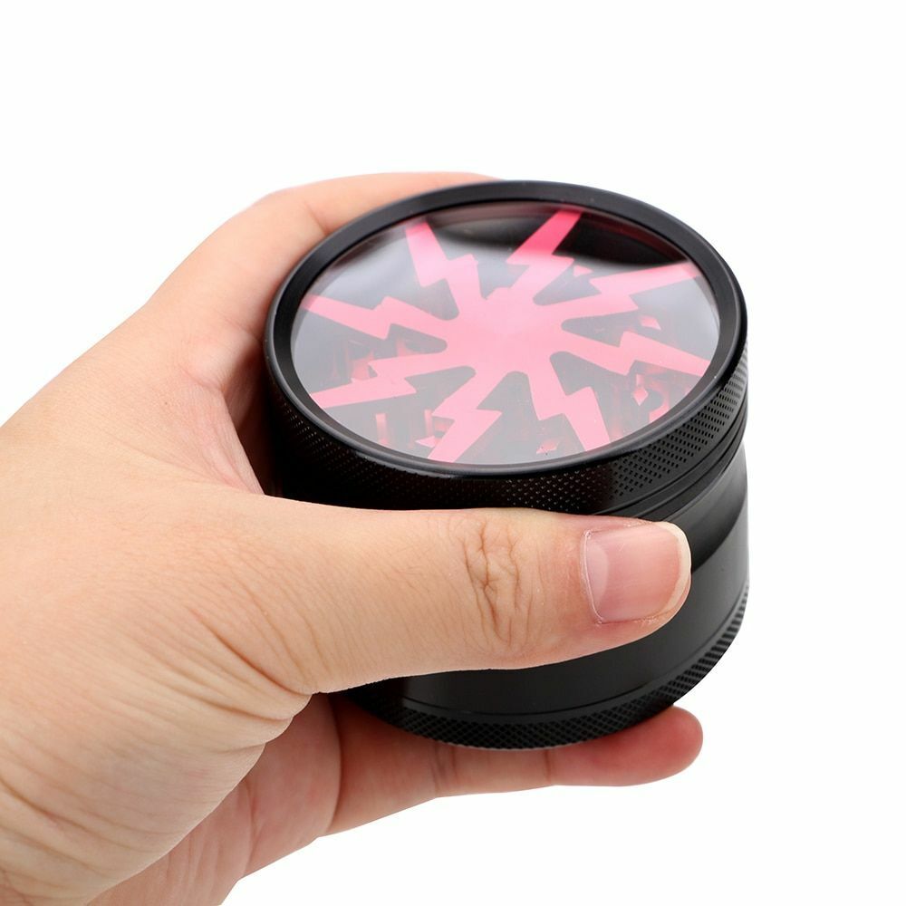 Tobacco Grinder Purple 63MM 4-layer Aluminum Alloy Smoke Herb Cutter Transparent