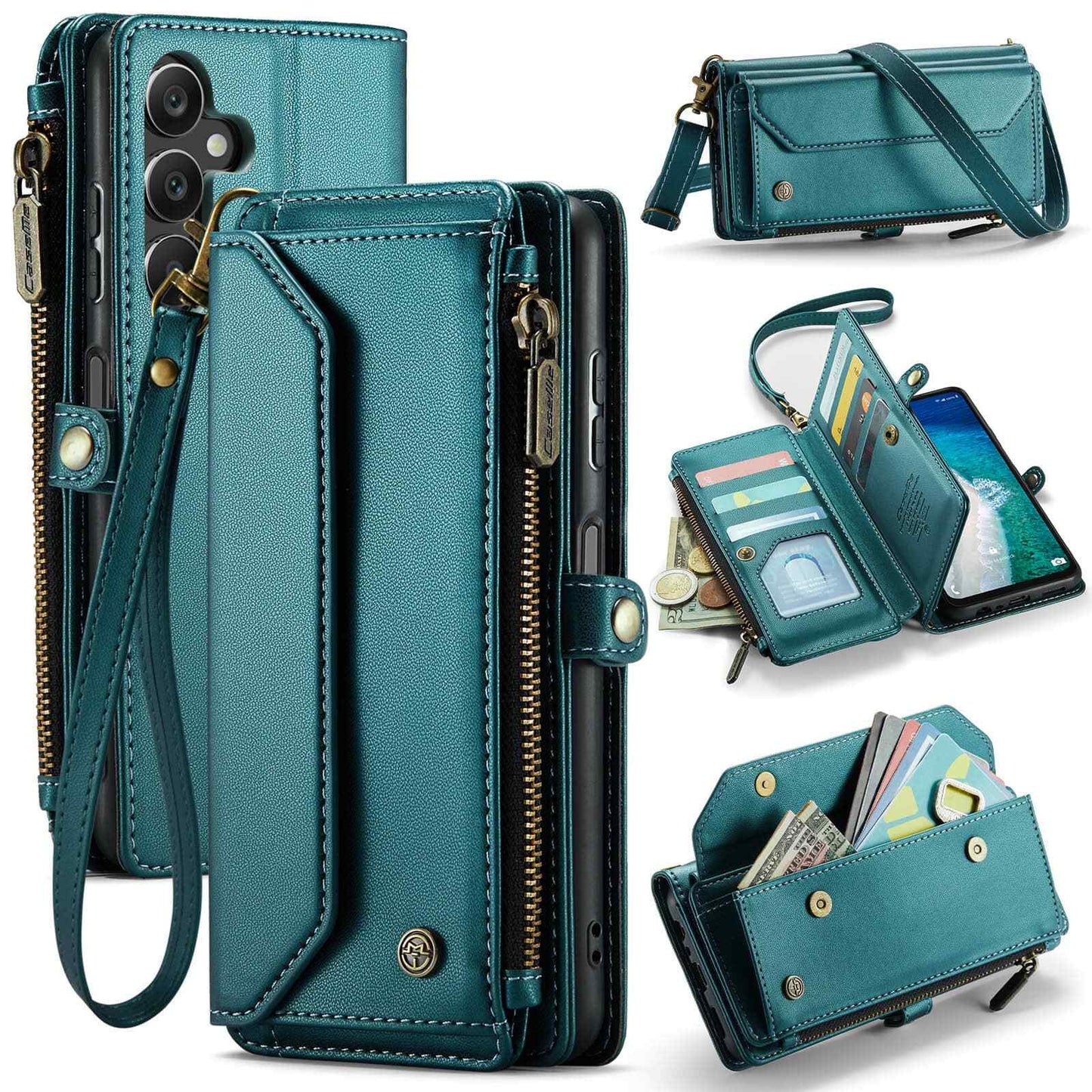Crossbody for Samsung Galaxy A16 Case Wallet【RFID Blocking】with 10-Card Holder