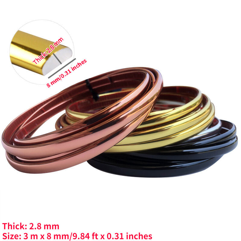 3 Meter Self-Adhesive Mirror Wall Molding Trim Strip Living Room Home Decoration