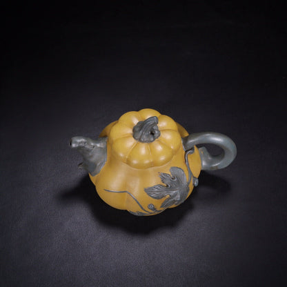 Chinese Yixing Zisha Clay Handmade Exquisite Teapot（南瓜 底款：蒋蓉）