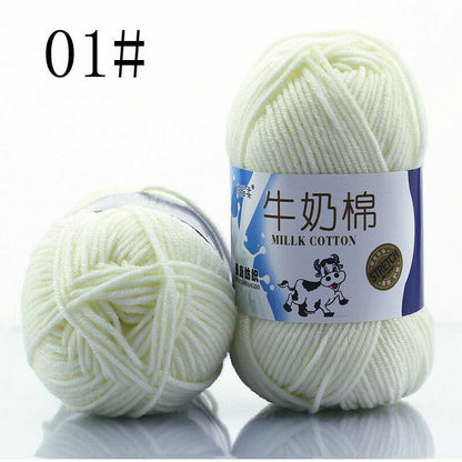 Hot Sale 50g Hand-woven Chunky Yarn Soft Milk Cotton Knitting Baby wool yarn