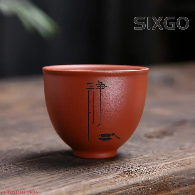 1Pc Yixing Handmade Purple Clay Teacup Dahongpao Tea Bowl Travel Portable