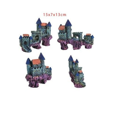 Aquarium Shipwreck Castle Decor Fish Tank Landscaping Ornament Plastic 15x7x13cm