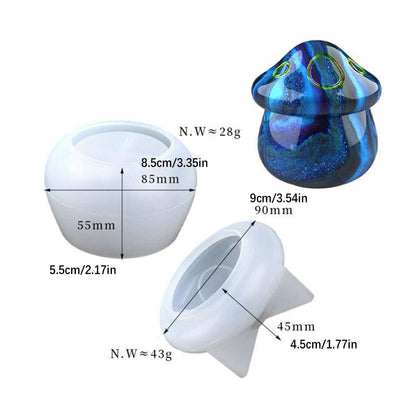 3D Mushroom Storage Box Epoxy Silicone Resin Casting Mold Craft Moulding Tools