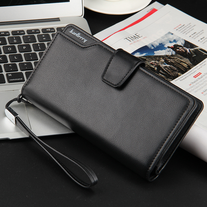 Men's Bifold Leather Wallet Long Zip Clutch Purse Credit ID Card Holder Handbag