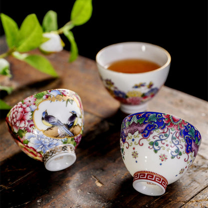 Boutique Tea Cup With Coaster Chinese Jingdezhen Town Porcelain Cup Saucer New
