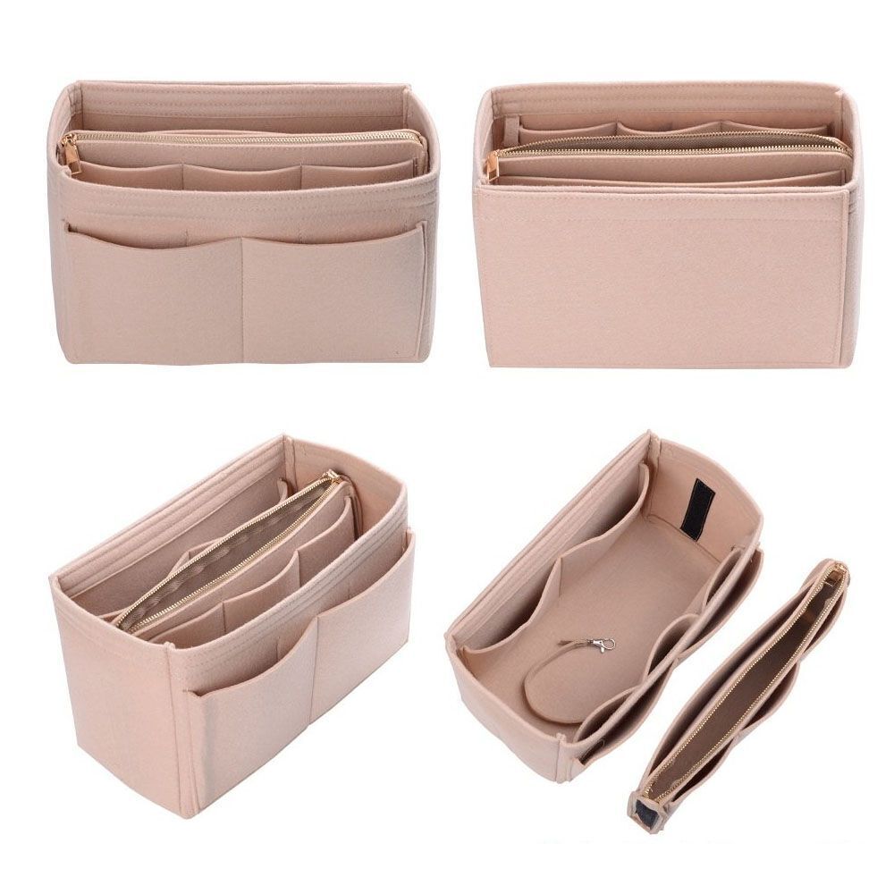 Make Up Organizer Insert Bags Handbag Felt Bag Zipper Traveling Cosmetic Purses