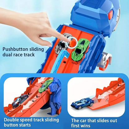 Transforming Dinosaur Truck with Race Track & Alloy Cars