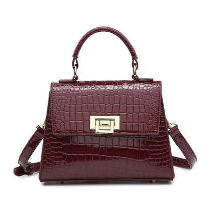 Synthetic Leather Purse Handbag Shoulder Bag 20*7*15 CM Polyester Green Brown
