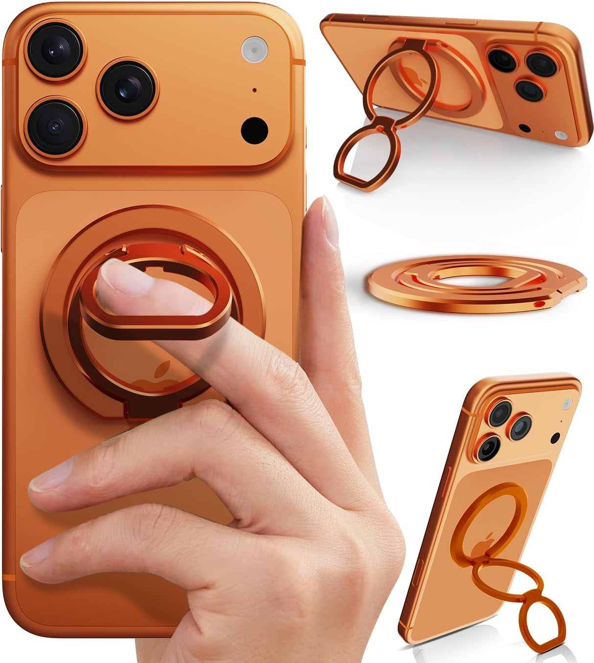 Phone Grip for Magsafe,360°& 180°Rotation Magnetic Phone Ring Holder with Kickst
