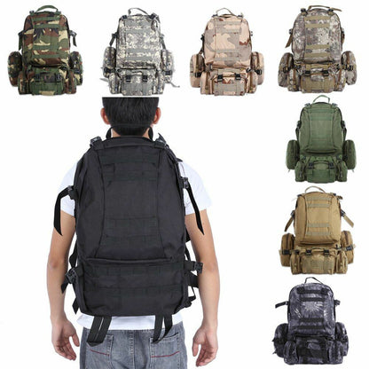 50L Outdoor Backpack Military Rucksack Bag Waterproof Camping Hiking Travelling