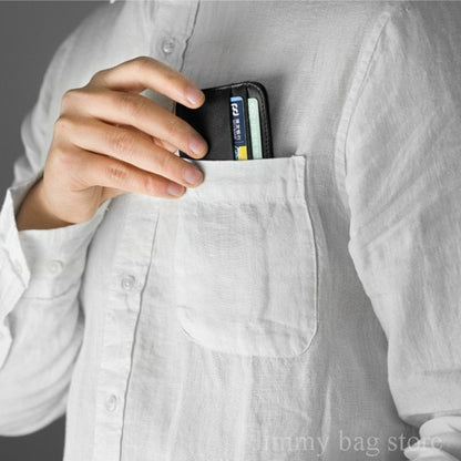 Leather Thin Mini Card Wallet Card Case Cash Change Pack Pocket 102 * 68 mm Bag