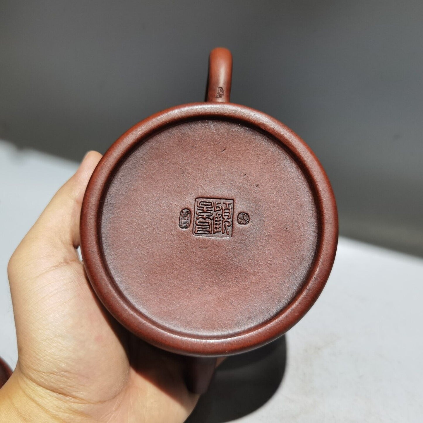 vintage chinese yixing purple clay teapot zisha ceremony bamboo leaf teaware art