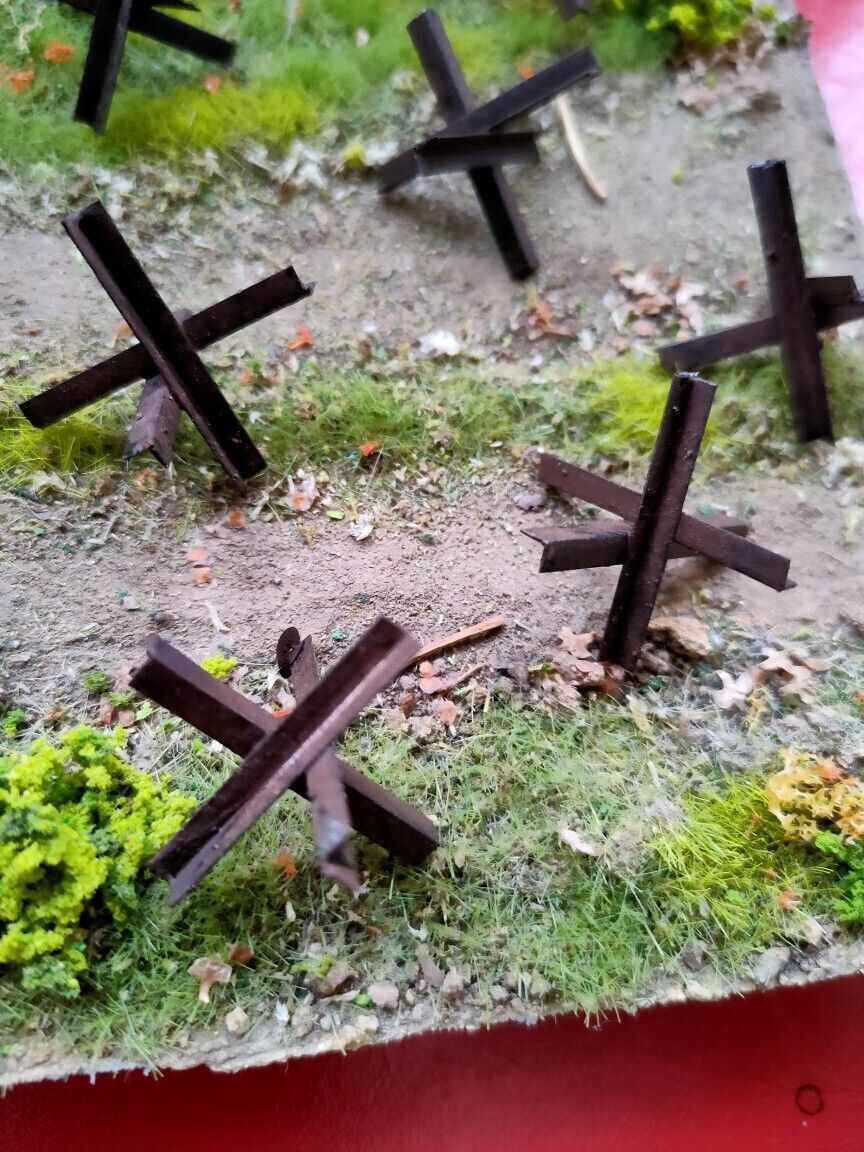 10PCS 1/72 Tank Model Scene Roadblock Iron Resistance Horse