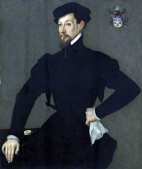 Oil painting Portrait-of-a-Member-of-the-Quaratesi-Family-1561-French-16th-Centu