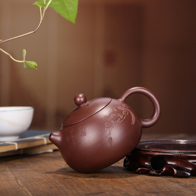 China Yixing Zisha Pottery Purple Zhu Clay Handmade 150cc Branch Teapot