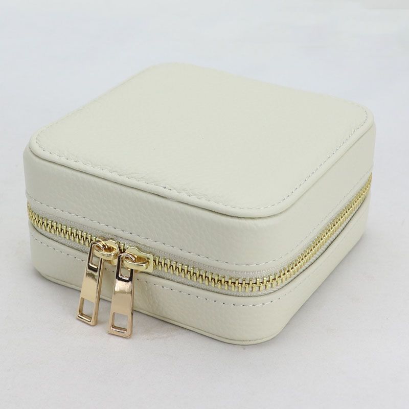 Customized Genuine Leather Earrings Ring Case Jewelry Storage Box 11.5*11.5*6 CM