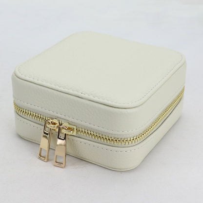 Customized Genuine Leather Earrings Ring Case Jewelry Storage Box 11.5*11.5*6 CM