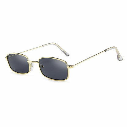 Small Sunglasses Square Hiking Retro Transparent Clear Frame Metal Frame Eyewear