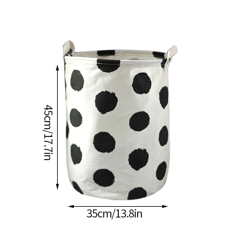 Laundry Basket Folding Dirty Clothes Organizers Storage Bag 50x40cm Cotton Linen