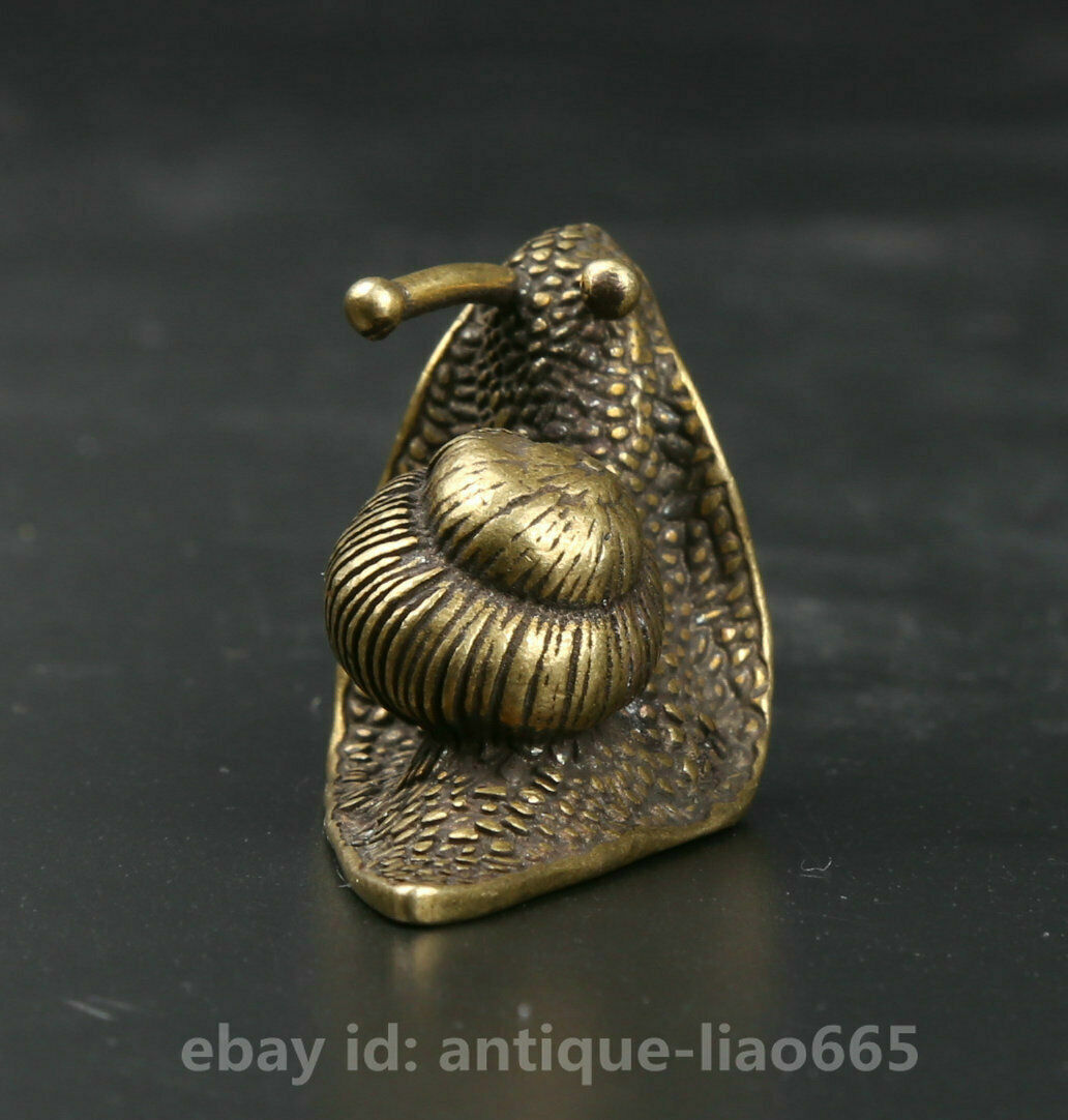 Collection Small Curio Bronze Exquisite Lovable Animal Snail Statue Table Deco