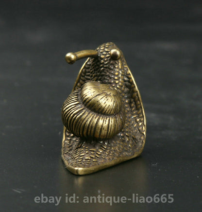 Collection Small Curio Bronze Exquisite Lovable Animal Snail Statue Table Deco