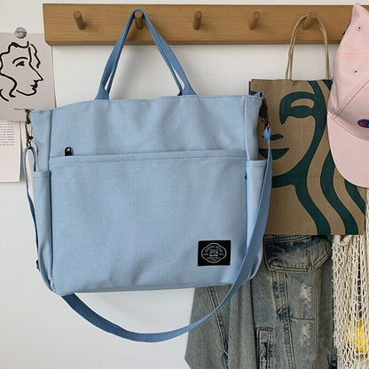 Women's Bags Cotton Canvas Shoulder Bag Crossbody Handbag Zipper Tote Pocket