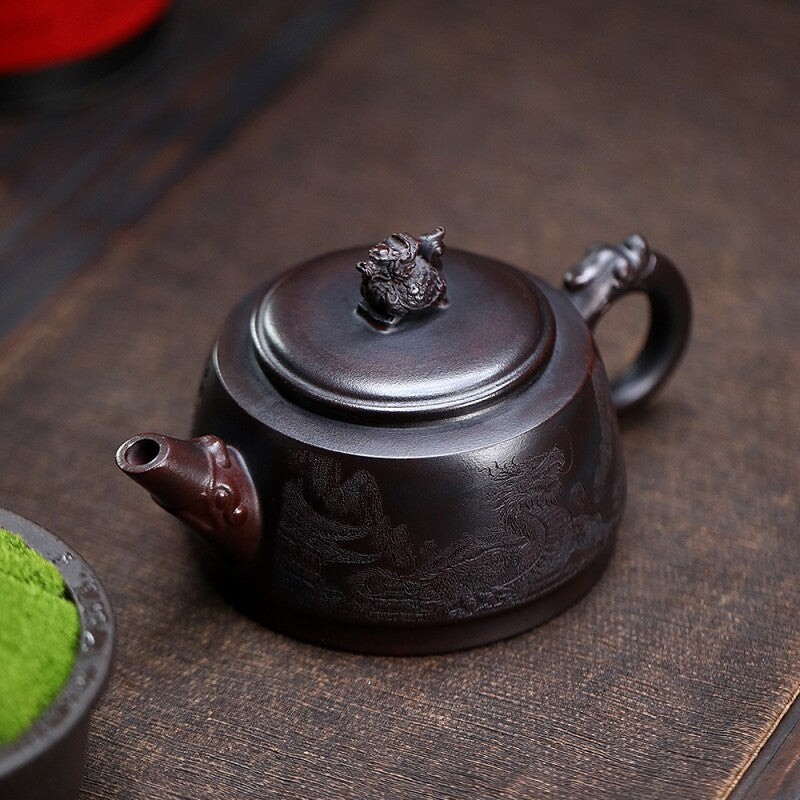 Original Ore Real Yixing Zisha Clay Tea Pot Hand Carved Chinese Master Pot China