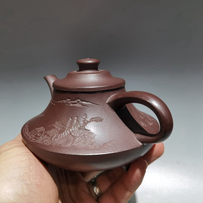 Chinese Yixing Zisha Clay Teapot Purple Cloud Stove Pot Zhou Bin 180ml