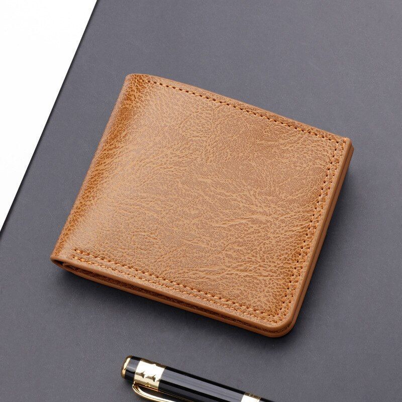 Leather Short Slim Wallet Business Purse Credit Card Holder Wallet Money Bag 1PC
