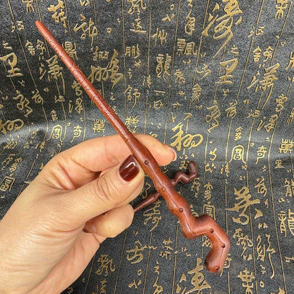 Lightning Ziziphus Wood Seven Star Hairpin Taoist Bun Pin Wood Hair Accessory1pc