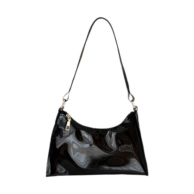 Jelly Shoulder Bag Half Moon Handbag PVC Underarm Bags Transparent Shopping Bag