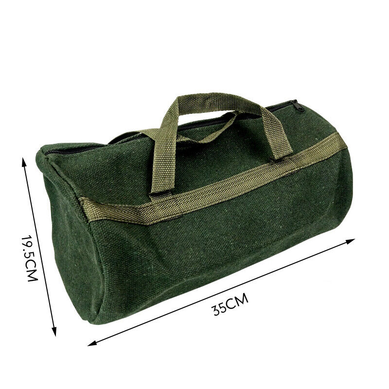 Durable Thick Green Canvas Pouch Tool Bags Storage Organizer Instrument Case