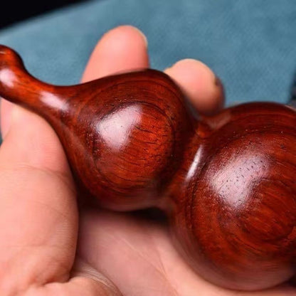 Red Sandalwood Gourd Pendant 3.03in Handheld Wenwan Car Hanging Wood Craft