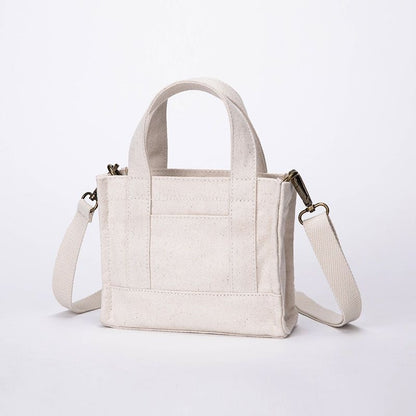 Canvas Messenger Bag Shoulder Bag Canvas Small Purse Handbag Flap Pouch Black