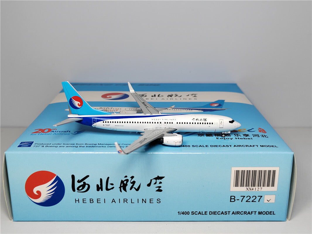 1:400 JC Wings HEBEI AIRLINES BOEING B737-800 Passenger Airplane Diecast Model