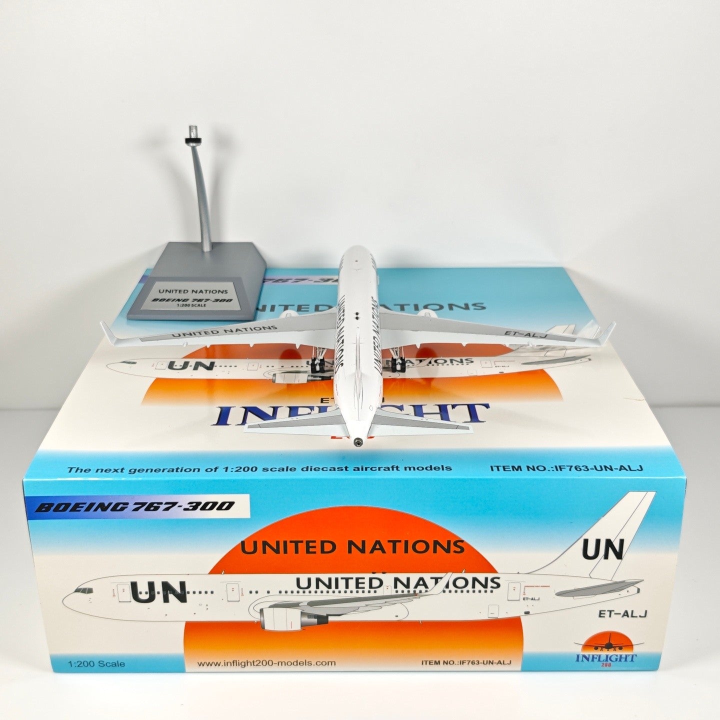 1:200 InFlight United Nations Boeing 767-300 ET-ALJ Airplane Diecast Plane Model