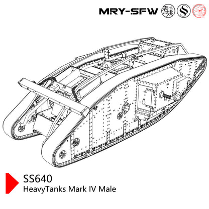 SSMODEL SS200640 1/200 Military Model Kit Great Britain HeavyTanks Mark IV Male