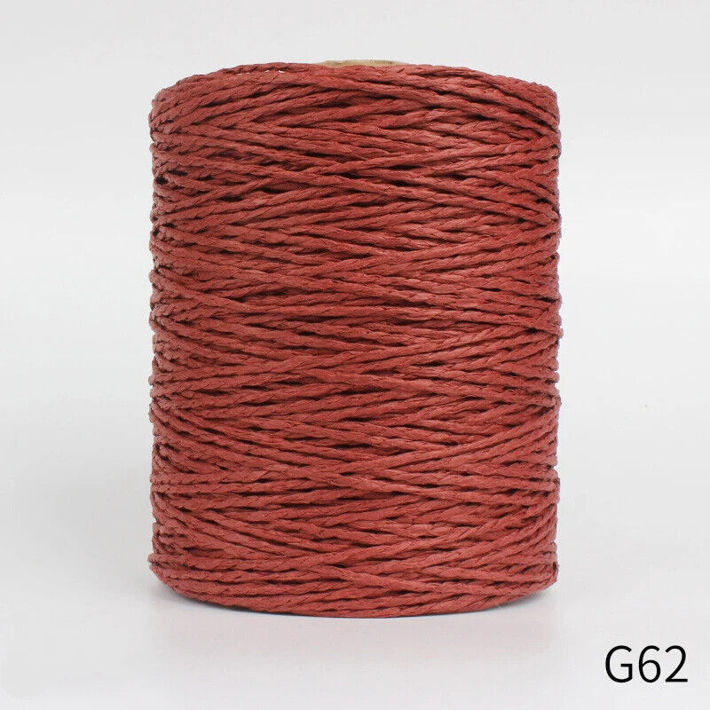 Hand Knitting Yarns 280-300M Natural Raffia Straw Colorful Crochet Threads Rolls