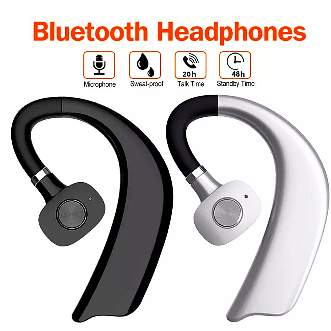 Bluetooth 5.0 Earpiece Wireless Headset Noise Cancelling Earbuds Driving Trucker